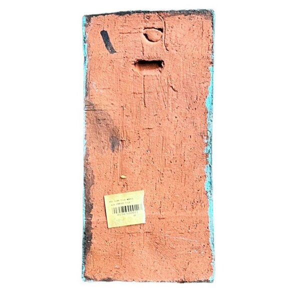 Red Clay Tile Works Teal Tree Garden/Wall Tile Notch on Back for Hanging 4 x 9 - Picture 2 of 5